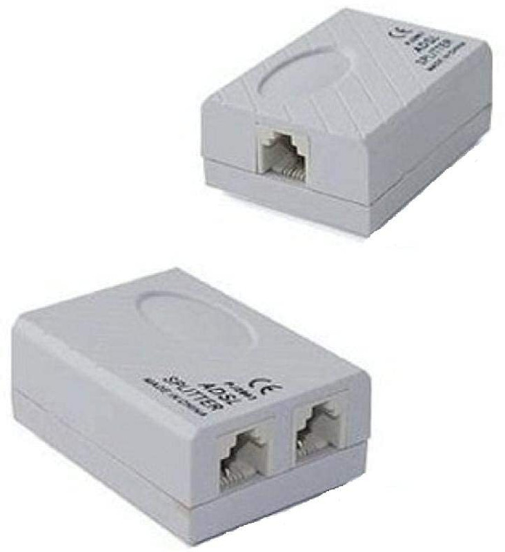 Red Champion ADSLVDSLAPDT Splitter for Landline phone and Broadband Modem Box Internet Phone Wired Ethernet Lan Adapter compatible with Windows(400 Mbps)