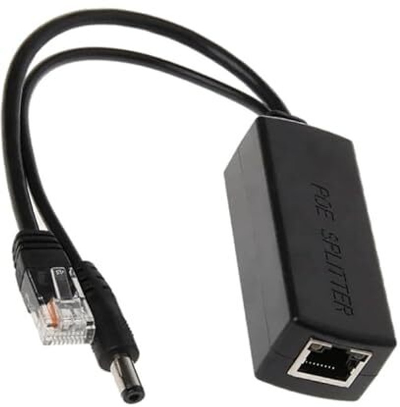 BKC Active PoE Splitter Adapter IEEE 802.3af 48V-12V Wired Ethernet Lan Adapter compatible with Linux, Ubuntu, Windows(100 Mbps)