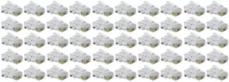 Papan 100 pieces pack of Un-shielded RJ-45 Plug Connector CAT5 CAT5e CAT6 Network LAN Crimps Wireless Ethernet Lan Adapter compatible with Windows(10 Mbps)