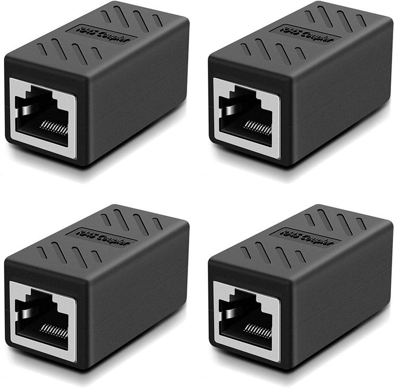 RRCART (Pack of 4) High Quality RJ45 Female to Female Ethernet Lan Coupler / Joiner Wired Ethernet Lan Adapter compatible with Windows, Mac(100 Mbps)