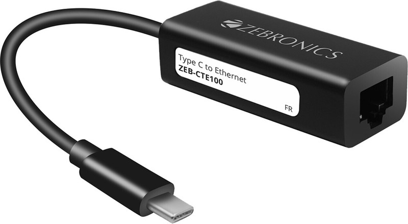 ZEBRONICS ZEB - CTE 100 Wired Ethernet Lan Adapter compatible with Windows, Mac, Linux(100 Mbps)