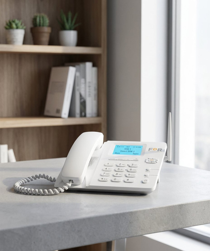 FOR GSM DUAL SIM F1+FIX WIRELESS PHONE Corded & Cordless Landline Phone with Answering Machine(White)