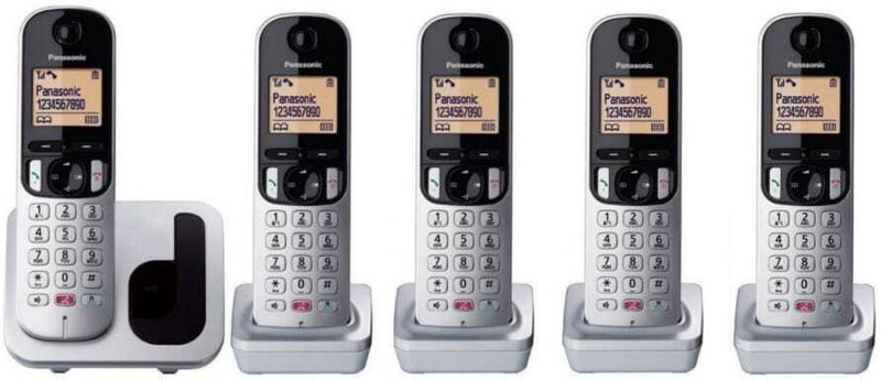 Panasonic Wireless Intercom 4 Line with Speaker Phone & Caller ID Cordless Landline Phone(Silver)