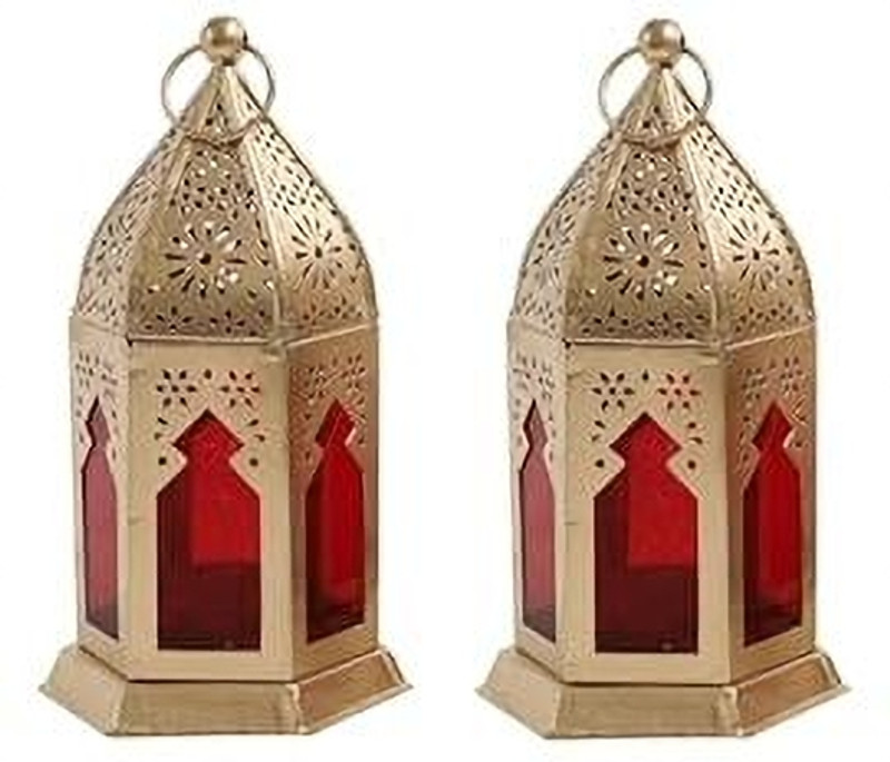 winscrafts Morrocan Blue Iron Table Lantern(23.5 cm X 8 cm, Pack of 1)