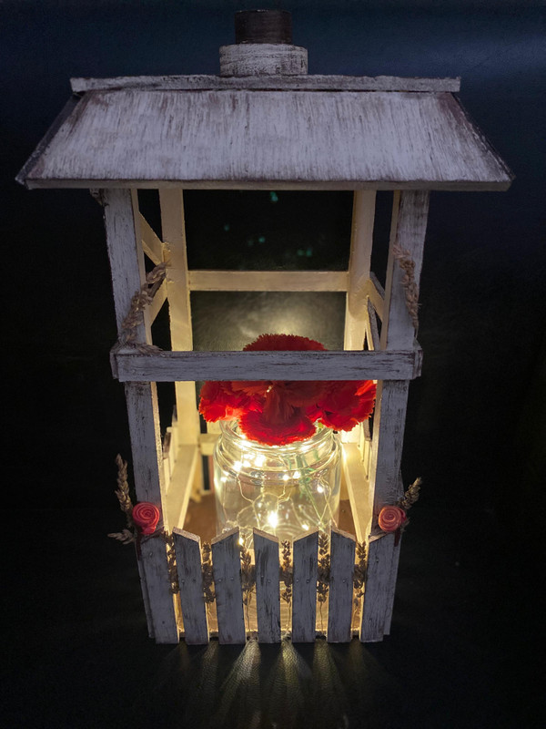SOHE ART WORLD Handmade Vintage Lantern for Home Decor, Parties & Events,Table Top - 40cm Beige Wooden Table Lantern(15.6 cm X 8.7 cm, Pack of 1)