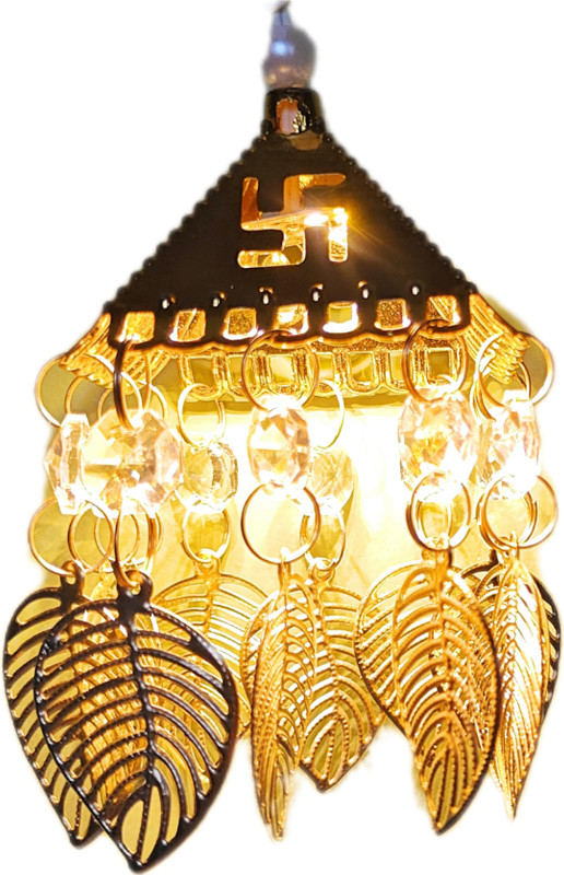 90 Degree Gold Plastic Hanging Lantern(12 cm X 7 cm, Pack of 1)