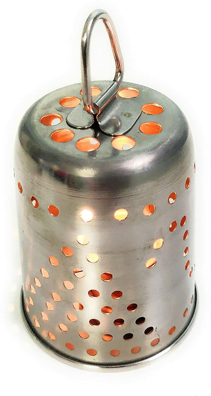 90 Degree Diya Glass Cover for Jyot with Hook Holes Silver Stainless Steel Table Lantern(8 cm X 4 cm, Pack of 1)