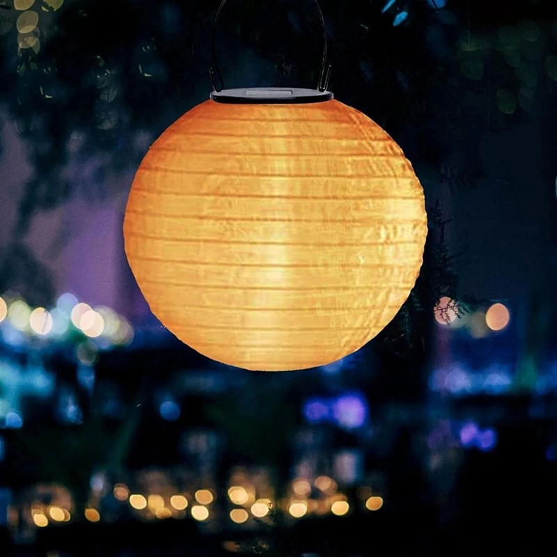 XERGY Solar Powered Hanging Lanterns – Waterproof Decorative Lights for Garden,Home Pink Cloth Hanging Lantern(18 cm X 20 cm, Pack of 1)