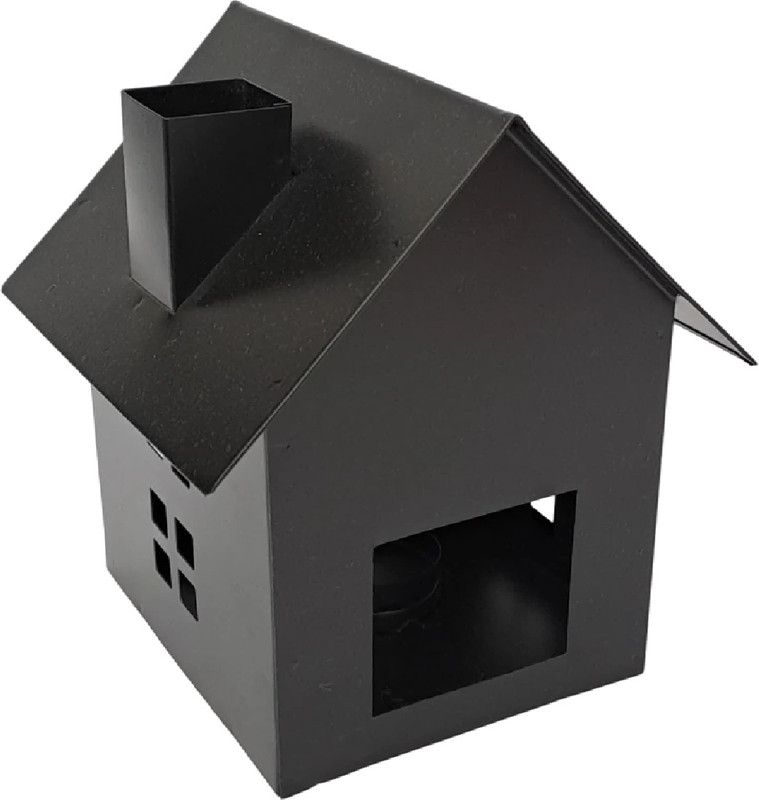 Shaurya Designs Shaurya Designs Hut Shaped Tealight Black Lantern Black Iron Table Lantern(18 cm X 14 cm, Pack of 1)
