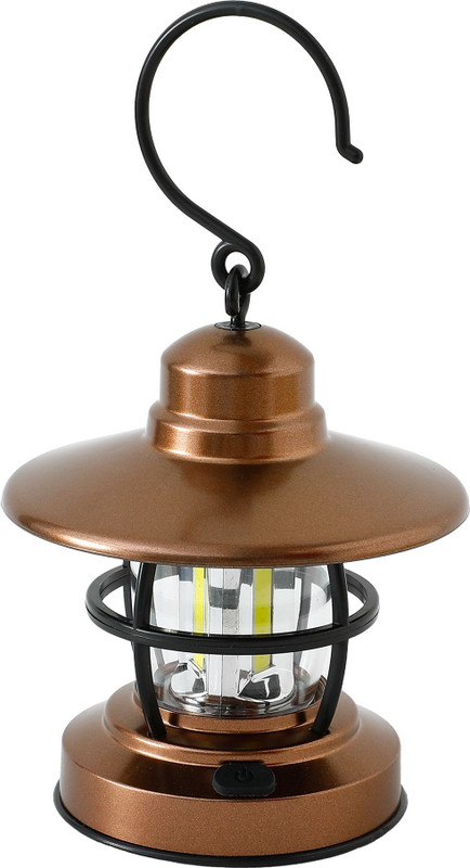 Strauss Rechargeable Light Lanterns with LED Light, 200 Lumens- Detachable Battery Brown Copper Hanging Lantern(13 cm X 10.5 cm, Pack of 1)