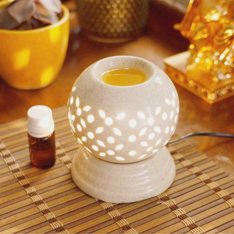 AAV WORLD White Ceramic Table Lantern(7 cm X 6 cm, Pack of 1)