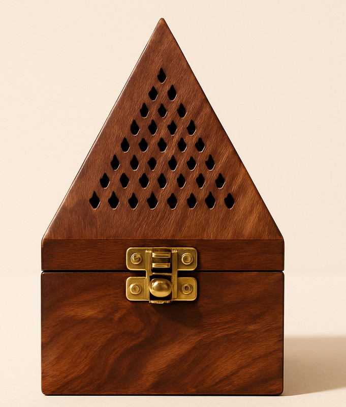 agarwalsons Dhoop Box 3inch wooden Brown Wooden Table Lantern(8 cm X 8 cm, Pack of 1)