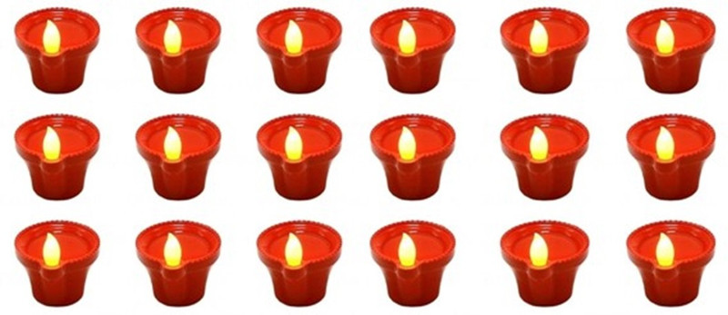 Aryansh Enterprises Pack of 2 Water Sensor Light Diya for Home Decoration Diwali Purpose. Multicolor Plastic Table Lantern(5 cm X 8 cm, Pack of 2)