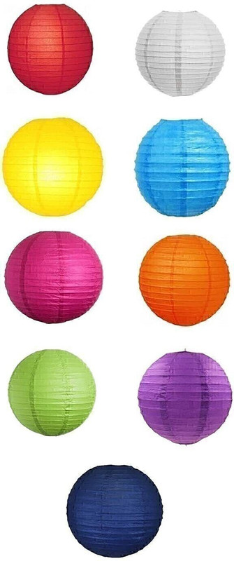 VED Multicolor Paper Hanging Lantern(1 cm X 1 cm, Pack of 24)