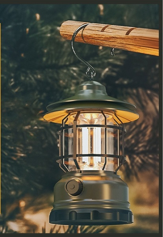 Xydrozen Garden Camping LED Camping Light Green Metal, Plastic Hanging Lantern(17 cm X 9.4 cm, Pack of 1)