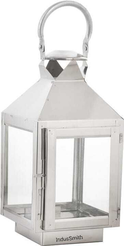 IndusSmith Hanging Lantern With Handle Steel Lantern/ Akhand Diya Stand With Door for Home Steel Stainless Steel Hanging Lantern(26 cm X 13 cm, Pack of 1)