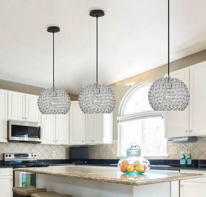 Inspiration World Crystal ceiling Light pendent light Dinner table lamp wedding décor light Silver, Clear Metal Hanging Lantern(16 cm X 19 cm, Pack of 2)