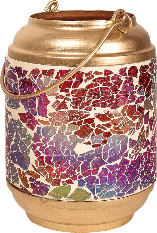 House of Sajja Multicolor Carbon Steel Hanging Lantern(4.4 cm X 6.5 cm, Pack of 1)