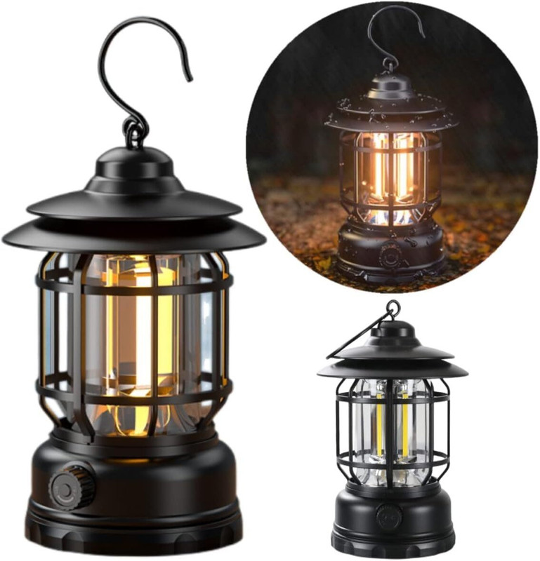 Aubade Emergency Lantern Desk Lamp 3 Color Changing Mode Led Light, Bedroom Living Area 8 hrs Flood Lamp Emergency Light(Black)