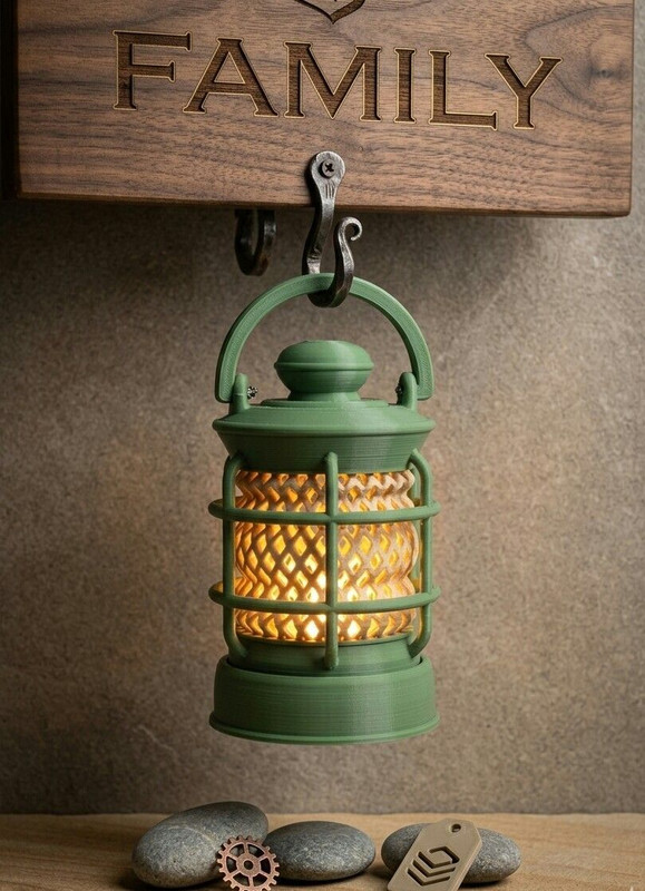 Anjaneya Antique Style Mini Decorative Lantern Green Polyresin Hanging Lantern(11 cm X 6 cm, Pack of 1)