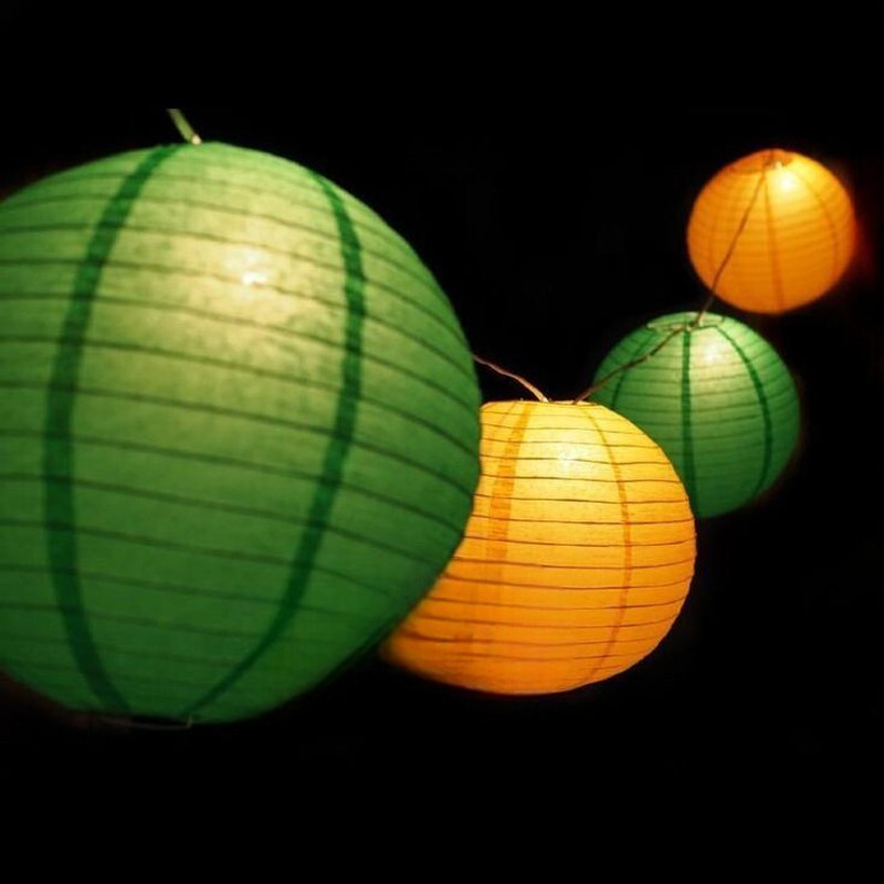 Orama Yellow, Orange Paper Hanging Lantern(20.32 cm X 20.32 cm, Pack of 10)