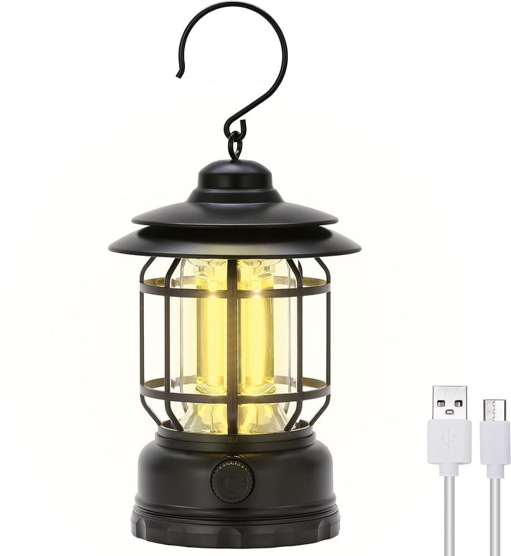 Dhvyant Mart Camping Waterproof Lights For Hiking Road Trips With Long Life Black Plastic Hanging Lantern(24 cm X 9.6 cm, Pack of 1)