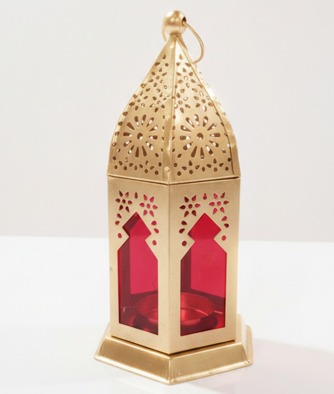 AYERA DESIGN ML-YE-17 Yellow, Gold Iron Hanging Lantern(17 cm X 9 cm, Pack of 1)