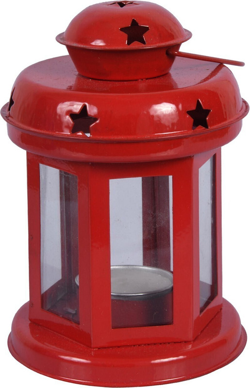 Odna Bichona Odna Bichona Pure Metal Candle TeaLight Lantern For Diwali And Decorative Purpose_Red Red Metal Hanging Lantern(17 cm X 11 cm, Pack of 1)