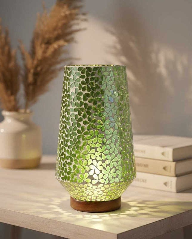 Sample Lantern Green Glass Table Lantern(46 cm X 21 cm, Pack of 1)