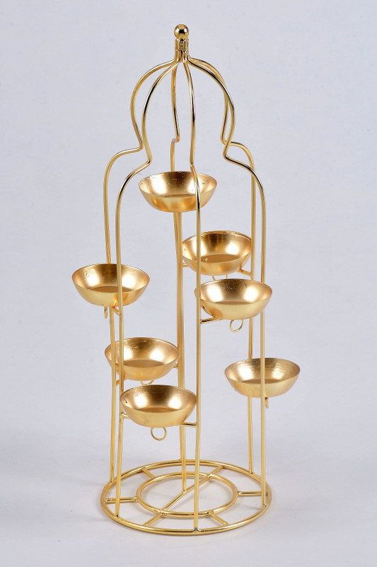akmalapex AHC-291 Gold Iron Table Lantern(39 cm X 10 cm, Pack of 1)