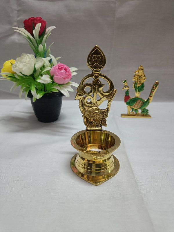 kaviya products Gold Brass Table Lantern(14 cm X 5 cm, Pack of 1)