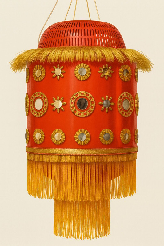 House Of Aarang Red Plastic, Metal Hanging Lantern(45 cm X 20 cm, Pack of 1)