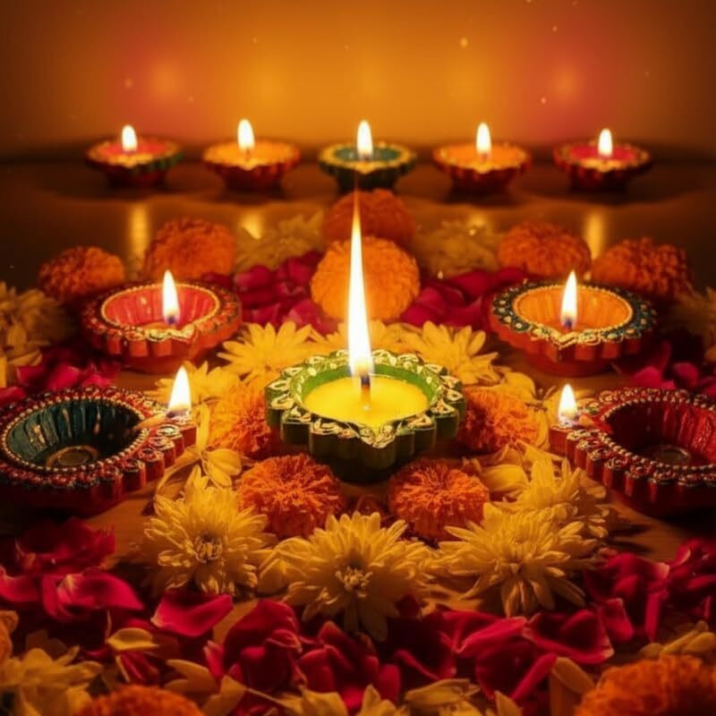 VELTHORA Multicolor Ceramic Table Lantern(6 cm X 5 cm, Pack of 4)