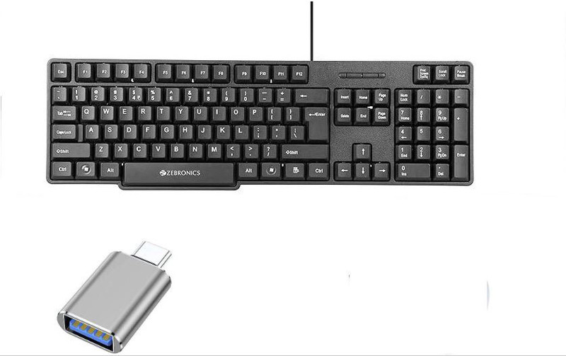 Mophonics Wired K20 Keyboard, C-OTG .(Set of 2). Combo Set(Multicolor)