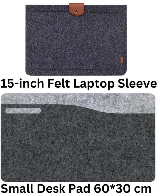 TIERNO Efficient Workspace: Felt Mouse Pad + 15 Inch Laptop Sleeve TI-618 Combo Set(Multicolor)