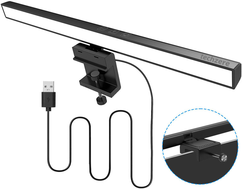 Techzere 13-Inch Laptop Monitor Screen Light Bar with Smart Touch Sensor Flash(Black)