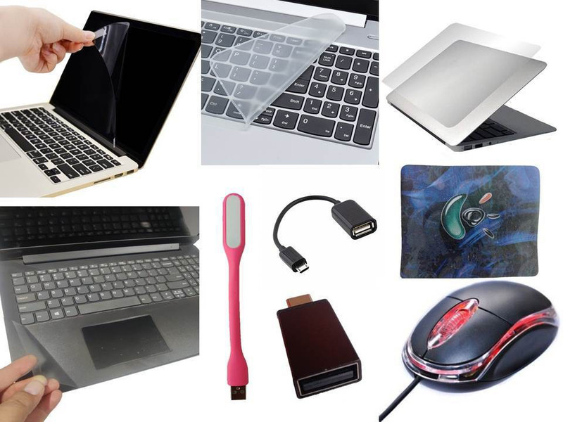 ANJO 15.6 inch Laptop Screen Guard-Keyguard-Lamination-Mouse pad-Cleaning Gel 6 in 1 Combo Set(Transparent)