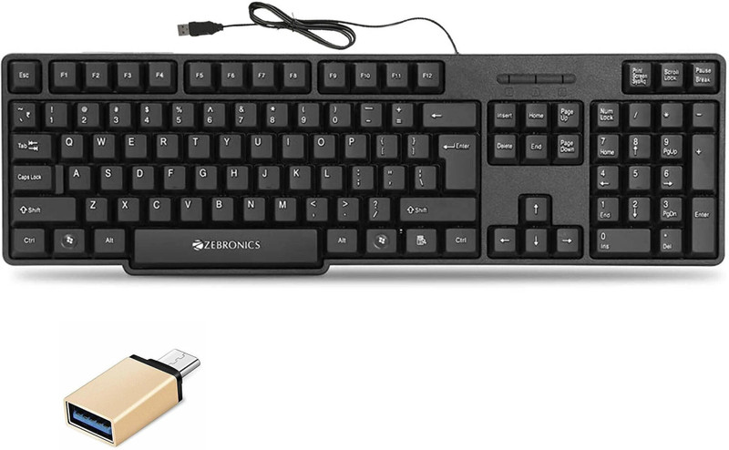 TagVin Wired K20 Keyboard, C-OTG .(SET OF 2). Combo Set(Multicolor)