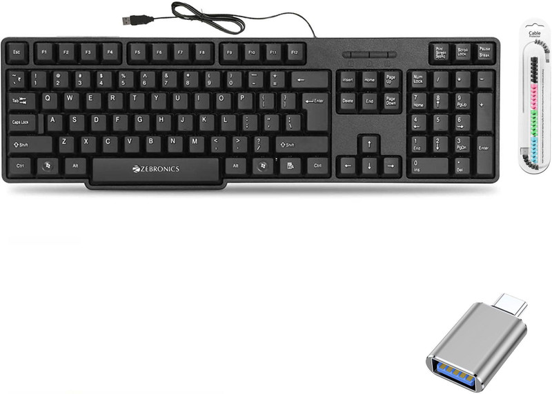 Mophonics K20 Keyboard, C-OTG, Cable Protector (Set of 3) Combo Set(Multicolor)