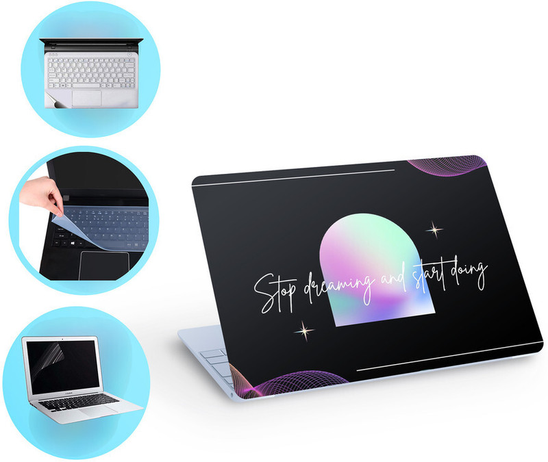 SDM 4in1 Combo Laptop Skin with Palmrest Skin, Screen Guard and Key Guard, set689 Combo Set(Multicolor)