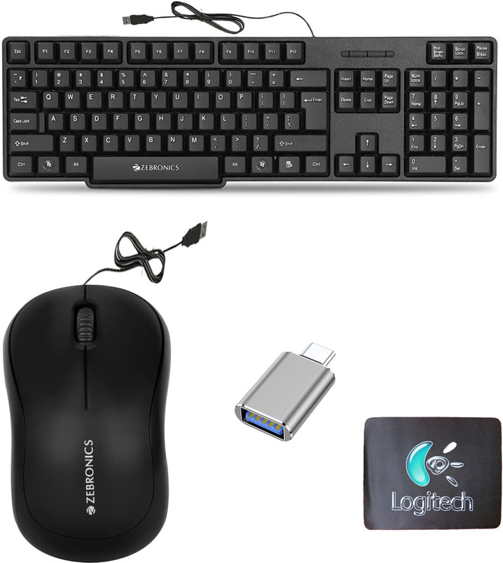 Mophonics Comfort Mouse, MousePad, C-OTG (Set of 3). Combo Set(Multicolor)