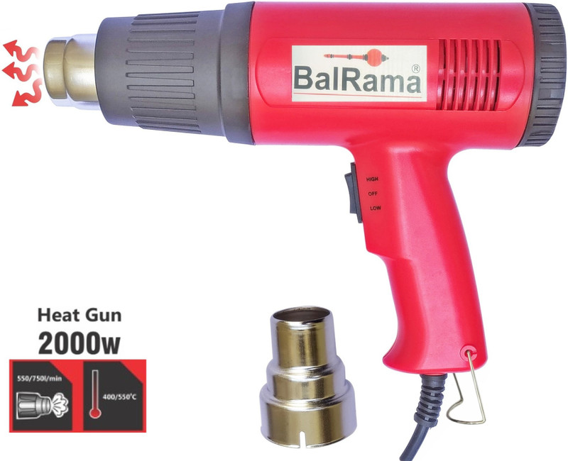 BALRAMA 2000 Watt Power Electric Heat Gun Industrial Electronic Commercial Hot Air Gun Combo Set(Red)