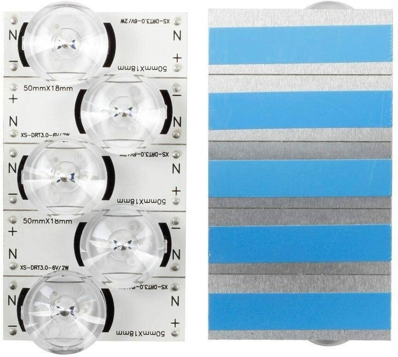 V A Antiques 6V Big Lens SMD LED TV Display Backlight Aluminum PCB Size: 50*18mm Combo Set(White)