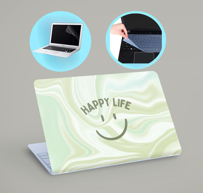 SDM 3 in 1 Combo 15.6 Inch 3m Laptop Skin, Screen Guard, Key Protector Combo Set (Transparent) for all 15.6 inch laptop skin Combo Set(transparent)