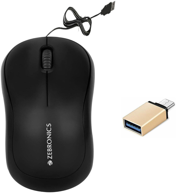 ZEBRONICS Wired Mouse , C-OTG (Set of 2) Combo Set(Multicolor)