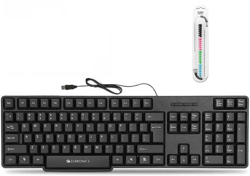TagVin Wired K20 Keyboard, Mouse, MousePad and C-OTG ( Set of 4) Combo Set(Multicolor)