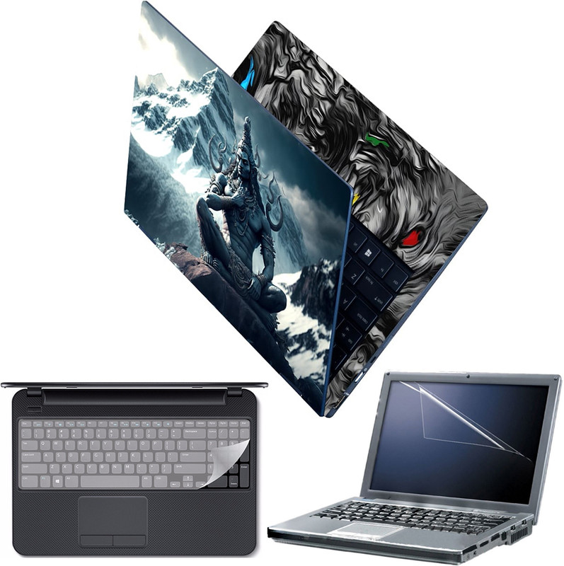 Techfit Full Body Laptop Skin with Screen Guard and Key Guard - True Fighter Stay Strong Combo Set(Multicolor)