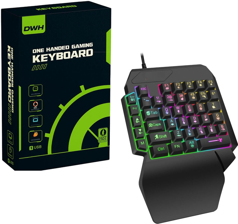 GamerFlex MixPro Plus 4-in-1 Wireless Gaming Combo,RGB backlit Combo Set(Black)