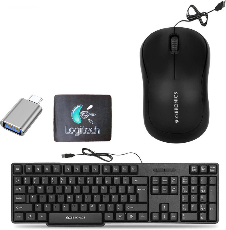 TagVin K20 Keyboard, Mouse, Mouse Pad, C-OTG, (Set of 4). Combo Set(Multicolor)