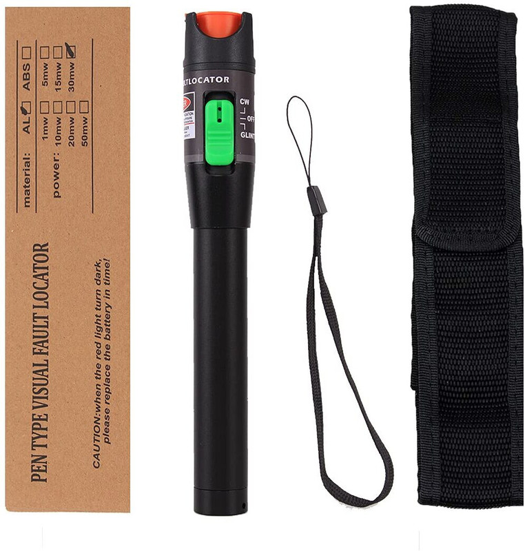 GoodsBazaar 30mW 30KM Red Light Pen VFL Tester Visual Fault Locator LC/FC/SC/ST Interface Network Interface Card(FC Male to LC Female Adapter, Fiber Tester Detector Fiber Network Cable Tester)